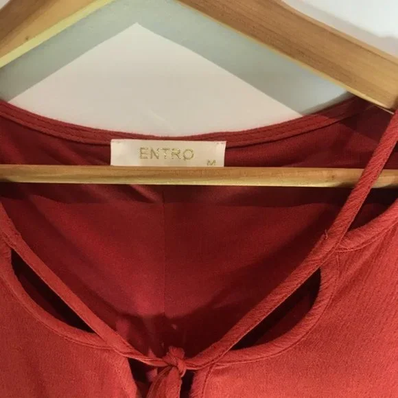 Boho Orange Shift Dress - Picture 6 of 8